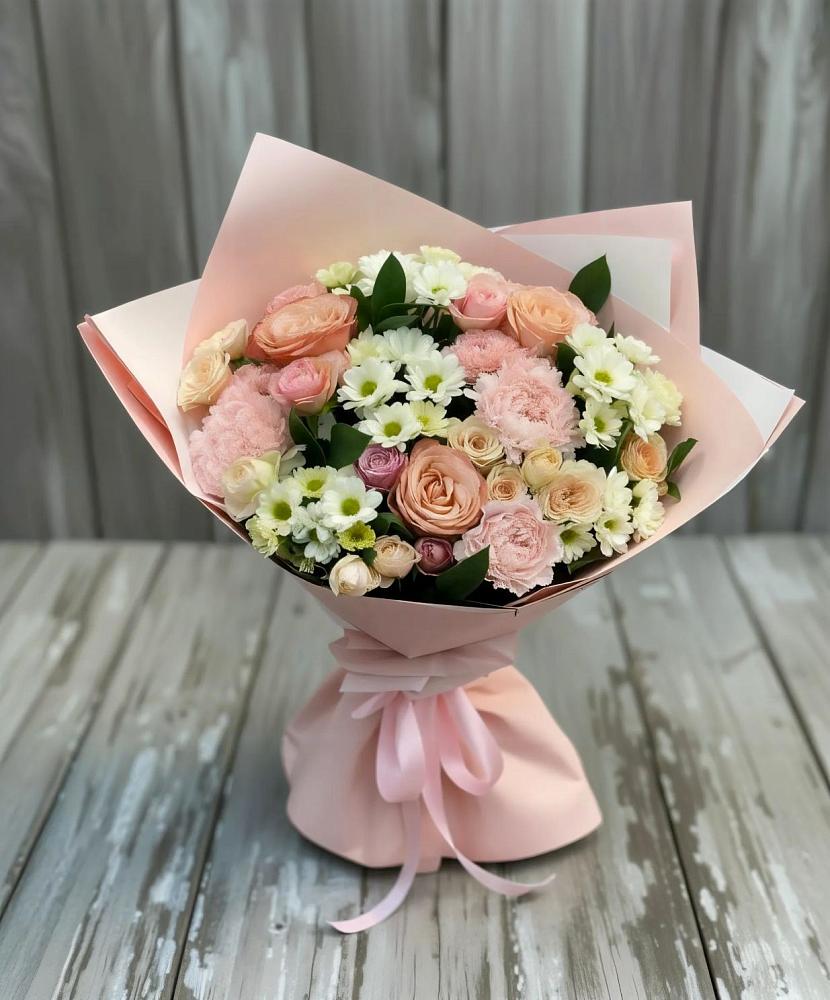 Букет цветов из: Гвоздики, Розы и Хризантемы в Малмыже