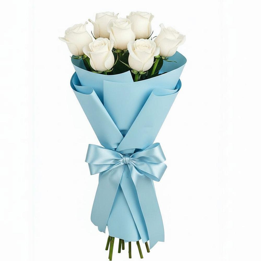 Букет 7 белых роз Проуд в Малмыже