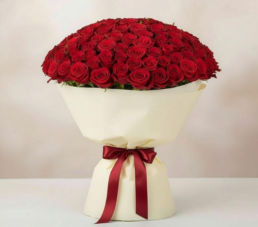 Букет 101 Красная роза Милано в Малмыже