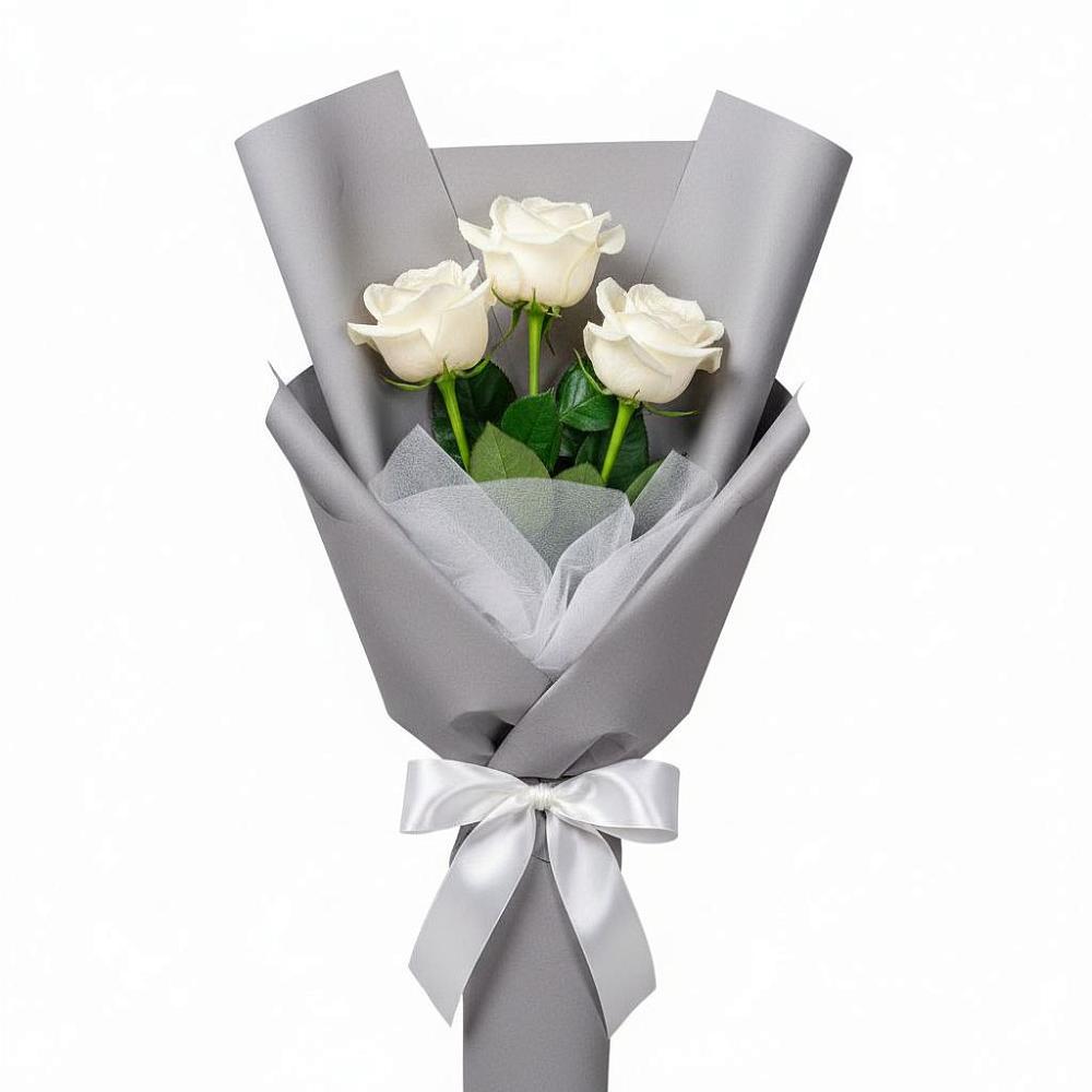 Букет 3 белые розы в Малмыже