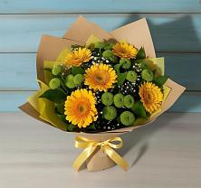 Букет цветов из:  Герберы и Хризантемы в Малмыже