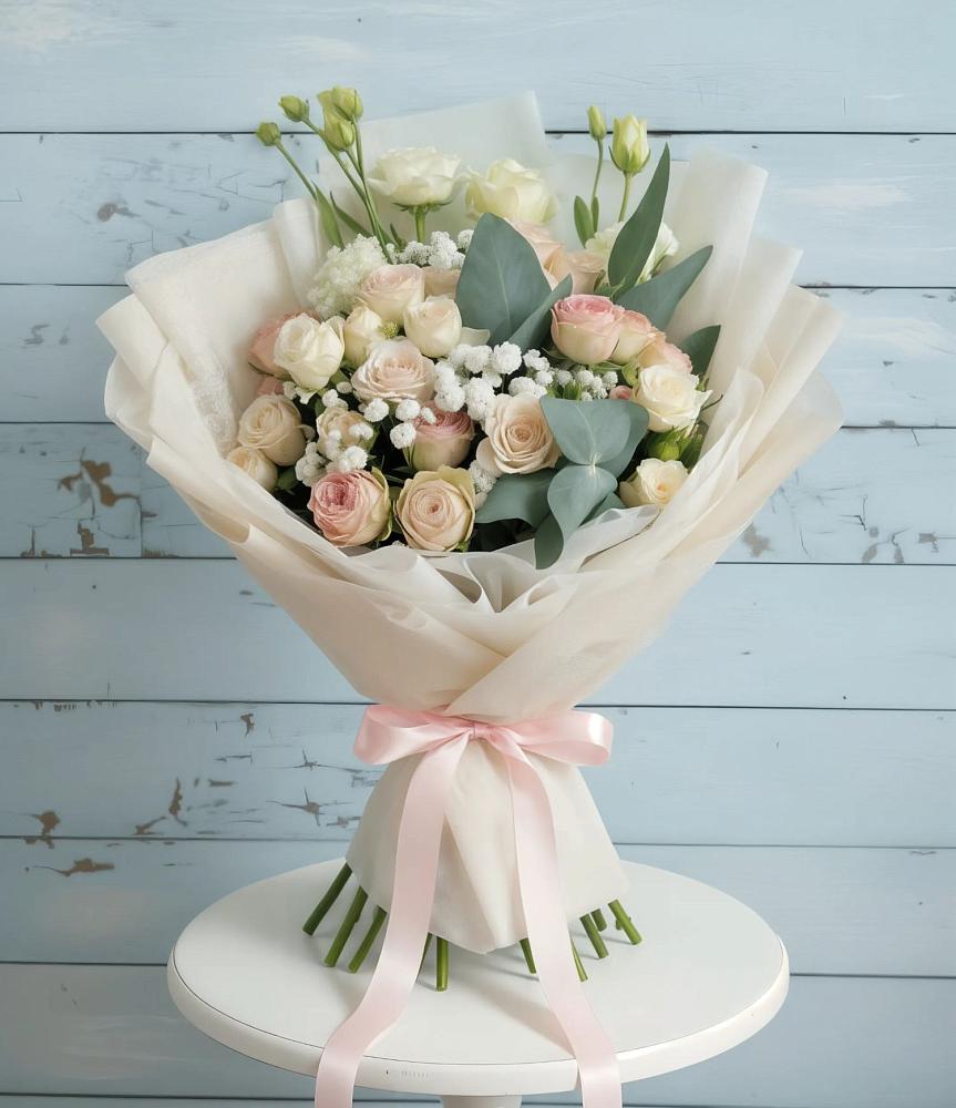 Букет цветов из: Розы и Лизиантусы в Малмыже