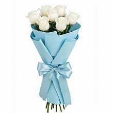 Букет 7 белых роз Проуд в Малмыже