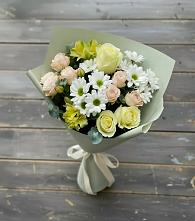 Букет цветов из:  Альстромерии, Розы и Хризантемы #REPLACE_PRED# Малмыже