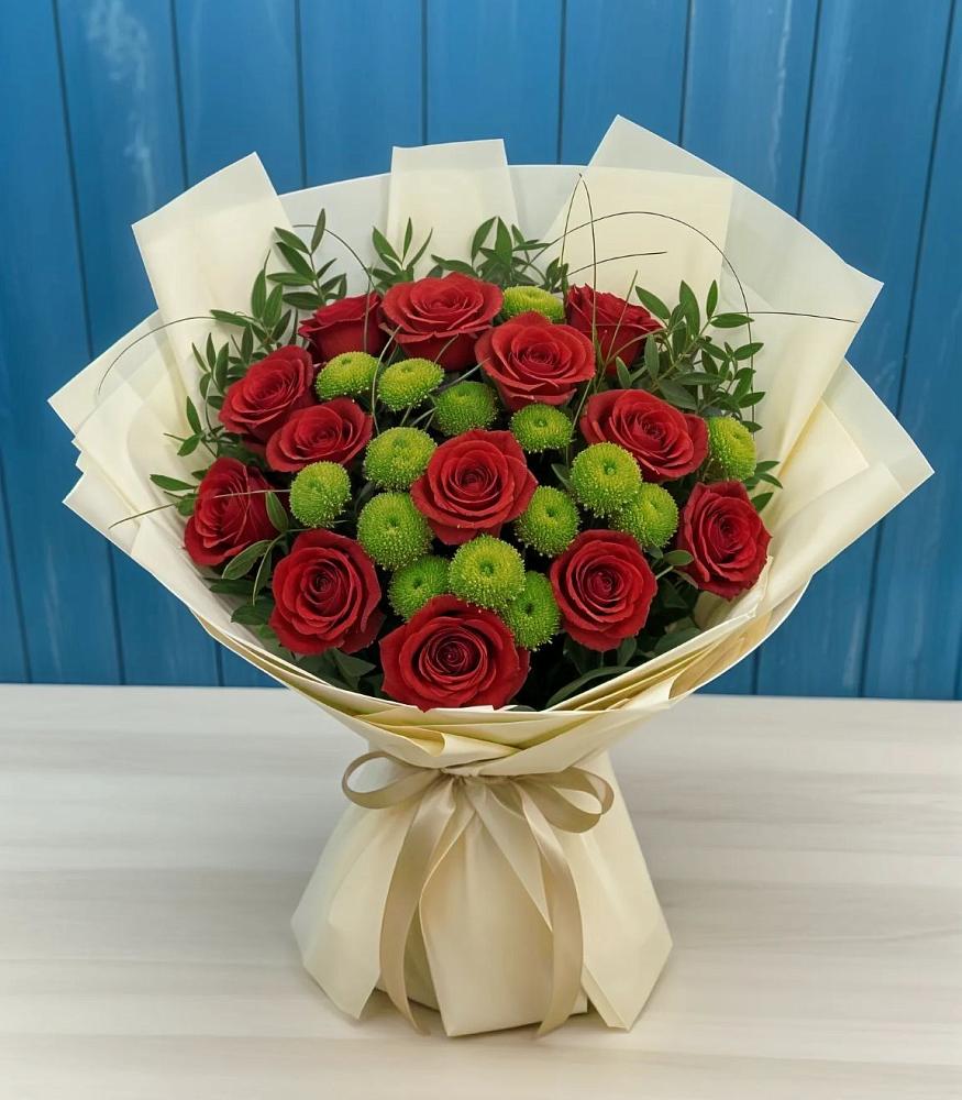 Букет цветов из: Розы и Хризантемы в Малмыже